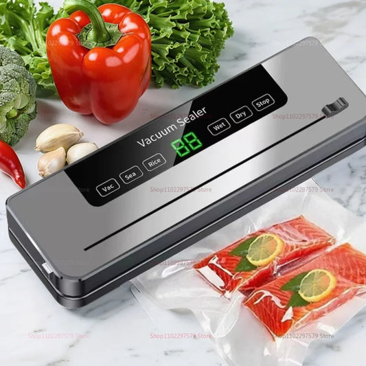 Vacuum Sealer Machine - Dry & Wet Food Preservation System with Built-in Cutter