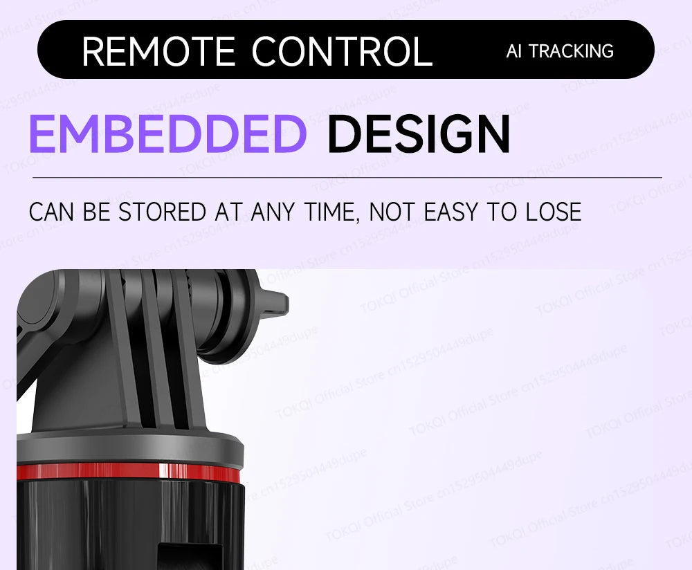 AI Tracking Desktop Gimbal Tripod with Extendable Selfie Stick - 360° Auto-Tracking for Mobile Phones & Vlogging