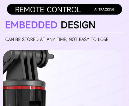 AI Tracking Desktop Gimbal Tripod with Extendable Selfie Stick - 360° Auto-Tracking for Mobile Phones & Vlogging