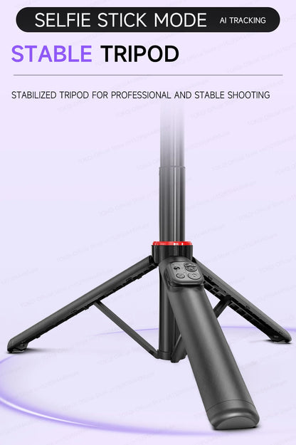AI Tracking Desktop Gimbal Tripod with Extendable Selfie Stick - 360° Auto-Tracking for Mobile Phones & Vlogging