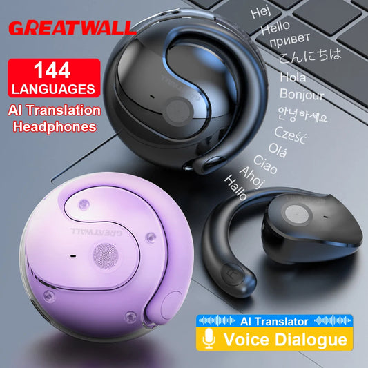 AI Real-Time Translation Wireless Bluetooth Earphones Supporting Over 140 Voice Languages Translation Headphones