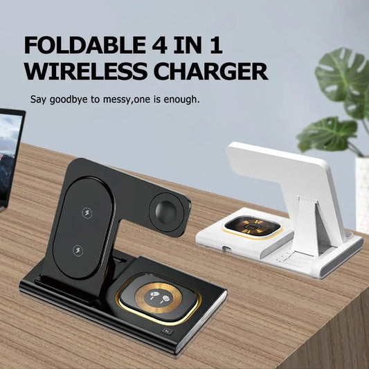 3-in-1 Magnetic Wireless Charging Station - 30W Fast Charger for iPhone, Apple Watch & AirPods