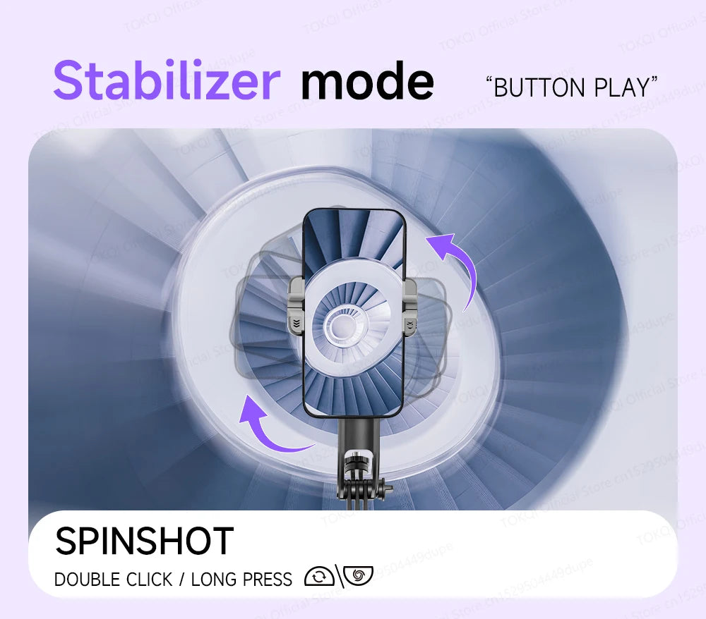 AI Tracking Desktop Gimbal Tripod with Extendable Selfie Stick - 360° Auto-Tracking for Mobile Phones & Vlogging