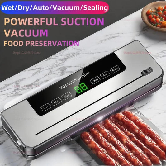 Vacuum Sealer Machine - Dry & Wet Food Preservation System with Built-in Cutter