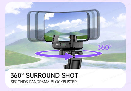 AI Tracking Desktop Gimbal Tripod with Extendable Selfie Stick - 360° Auto-Tracking for Mobile Phones & Vlogging