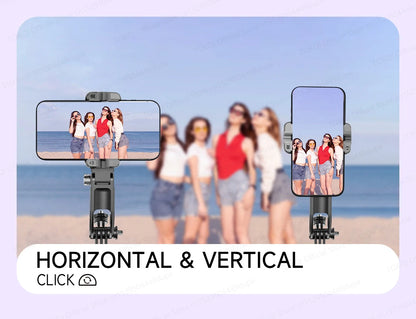 AI Tracking Desktop Gimbal Tripod with Extendable Selfie Stick - 360° Auto-Tracking for Mobile Phones & Vlogging