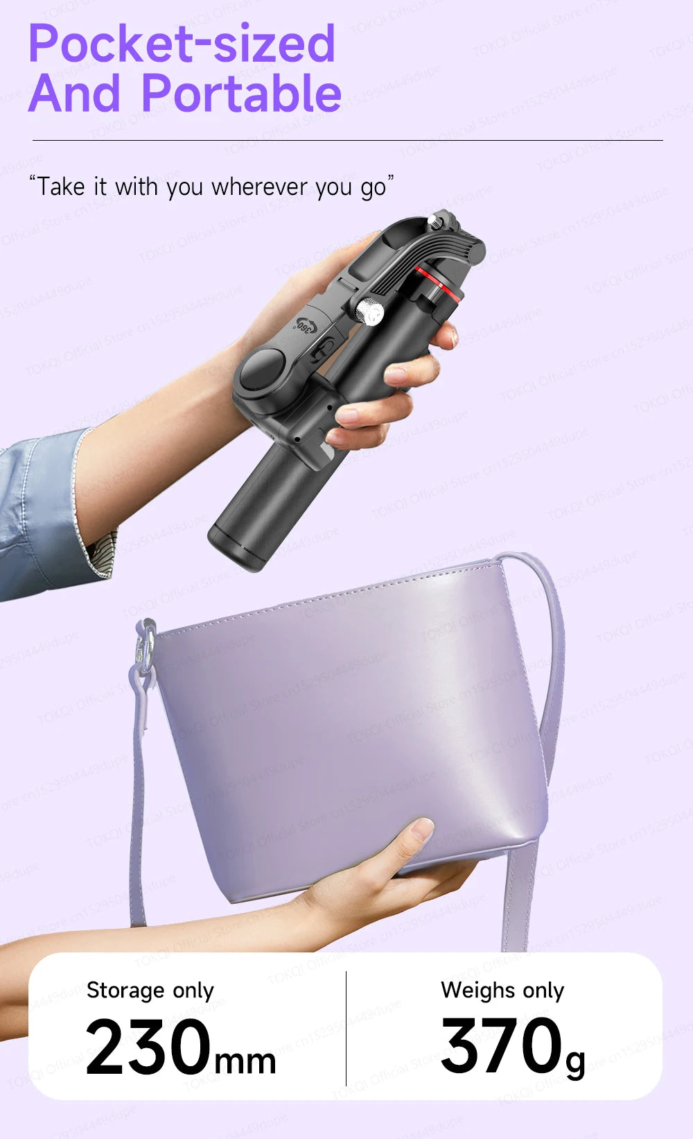 AI Tracking Desktop Gimbal Tripod with Extendable Selfie Stick - 360° Auto-Tracking for Mobile Phones & Vlogging