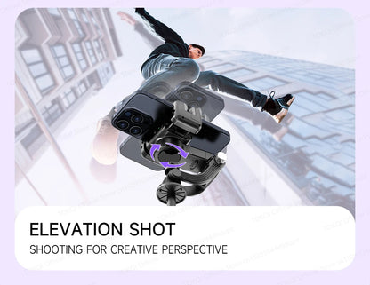 AI Tracking Desktop Gimbal Tripod with Extendable Selfie Stick - 360° Auto-Tracking for Mobile Phones & Vlogging