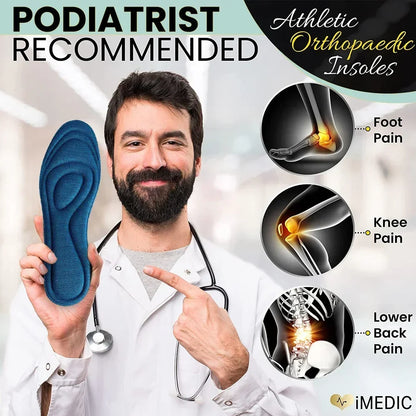 Memory Foam Orthopedic Insoles - 2 Pairs | Antibacterial Deodorizing Shoe Inserts for Sports & Running