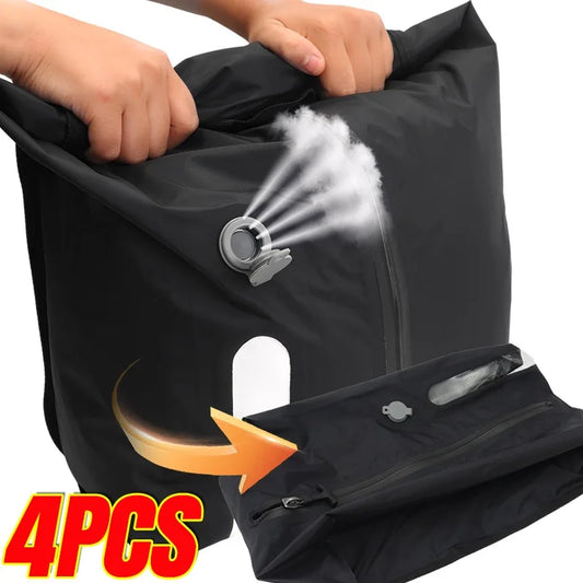 Travel Vacuum Compression Bags - Space Saving Storage for Luggage & Backpacks